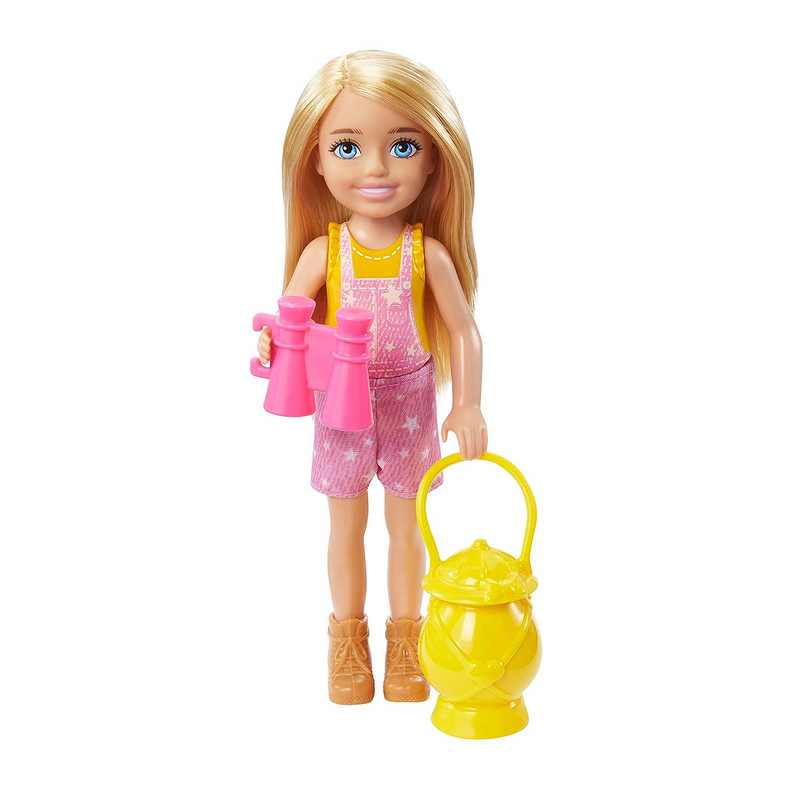 Barbie It Takes Two Camping Playset with Chelsea Doll (6 in, Blonde), Pet Owl, Sleeping Bag, Binoculars & Camping Accessories, Gift for Kids Girls 3-12 Years