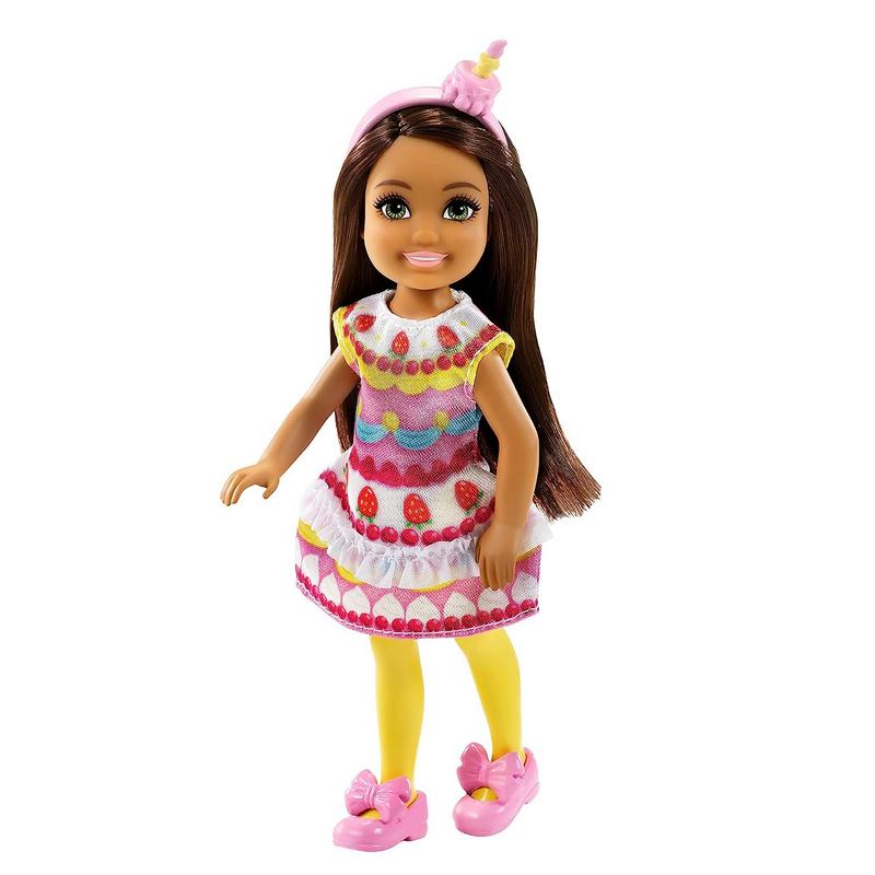 Barbie Club Chelsea Dress-Up Doll (6-inch Brunette) in Cake Costume with Pet and Accessories for Kids Girls 3-12 Years