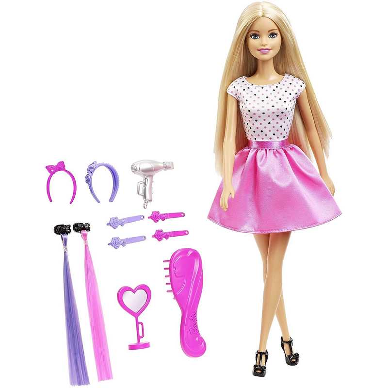 Barbie Doll & Playset with Hair Styling Accessories for Kids Girls 3-12 Years