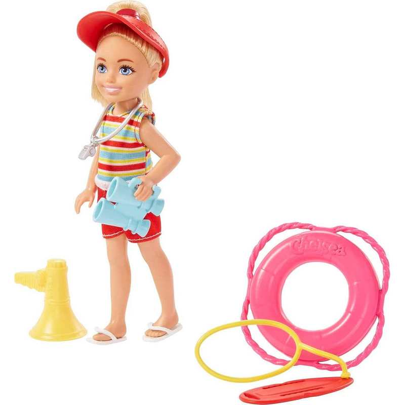 Barbie Toys, Chelsea Doll and Accessories Lifeguard Set, Chelsea Can Be… Can Be Small Doll with 6 Career-Themed Pieces? For Kids Girls 3-12 Years