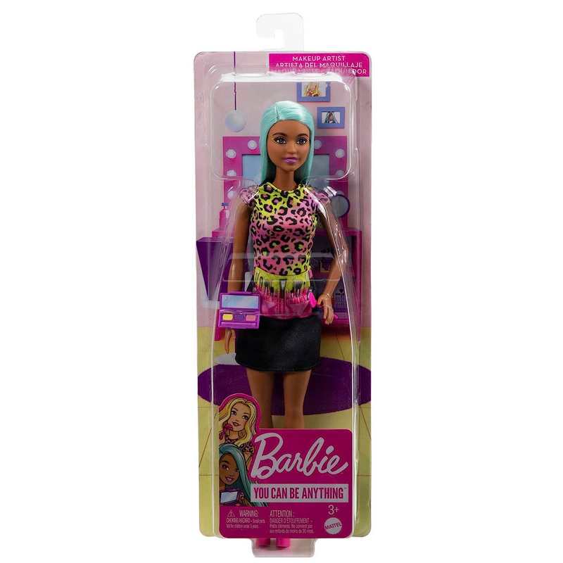 Barbie Makeup Artist Doll with Teal Hair and Career-Themed Accessories Like Palette and Brush For Kids Girls 3-12 Years