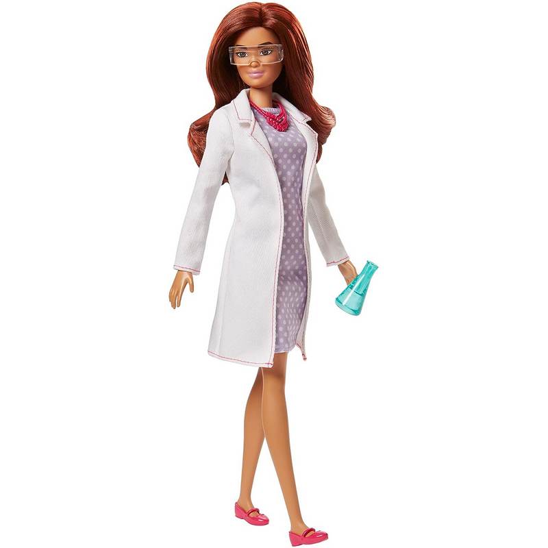 Barbie New Career Doll - Scientist Doll  wearing fashions and accessories, plus goggles and beaker For Kids Girls 3-12 Years