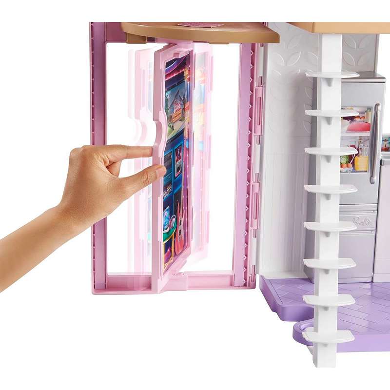Barbie Malibu House 2-Story, 6-Room Dollhouse with Transformation Features, Plus 25+ Pieces Including Furniture, Patio Fence and Accessories, for Kids 3-12 Years