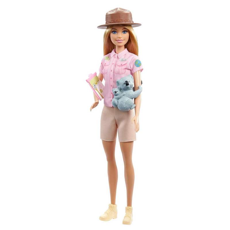 Barbie Zoologist Doll (12 inches), Role-Play Clothing & Accessories: Koala & Baby Figure, Feeding Bottle, Stethoscope, Binoculars & Clipboard, Great Toy Gift for Kids 3-12 Years