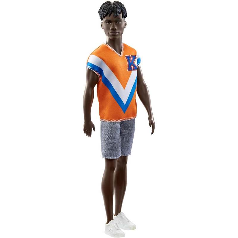 Barbie ?This Ken Fashionistas Doll has Twisted Black Hair and Rocks a Trendy fit with a Sporty Jersey and Shorts For Kids 3-12 Years