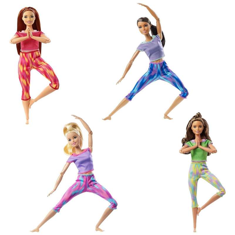 Barbie Made To Move Doll Assortment ready for a total body work-out For Kids Girls 3-12 Years