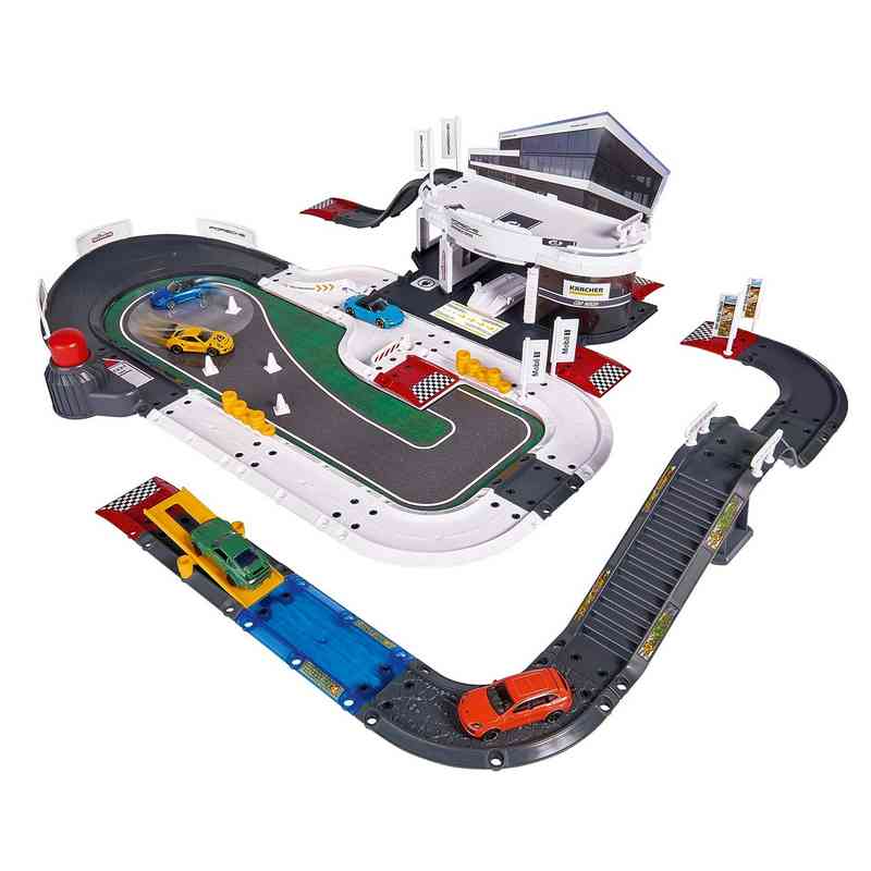 Majorette Creatix Porsche Experience Center Including 5 Porche Cars with 4 Parking Space Gift Set for Kids 5-12 Years