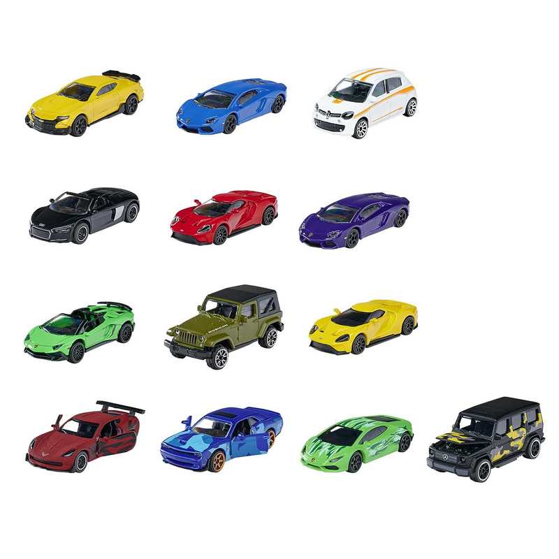Majorette 8 Die Cast Metal Model Vehicles in The Ultimate with Limited Edition Cars Rotating Wheels and Suspension Set of 13 For Kids 5-15 Years