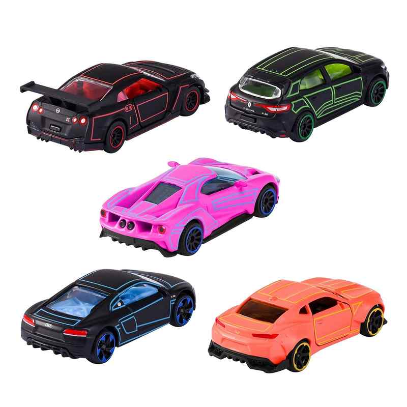 Majorette Light Racer Toy Car Set With Different Die Cast Metal Vehicles, 7.5 Cm Each, Scale 1:64 With Rotating Wheels & Opening Parts Set Of 5 For Kids 5-12 Years