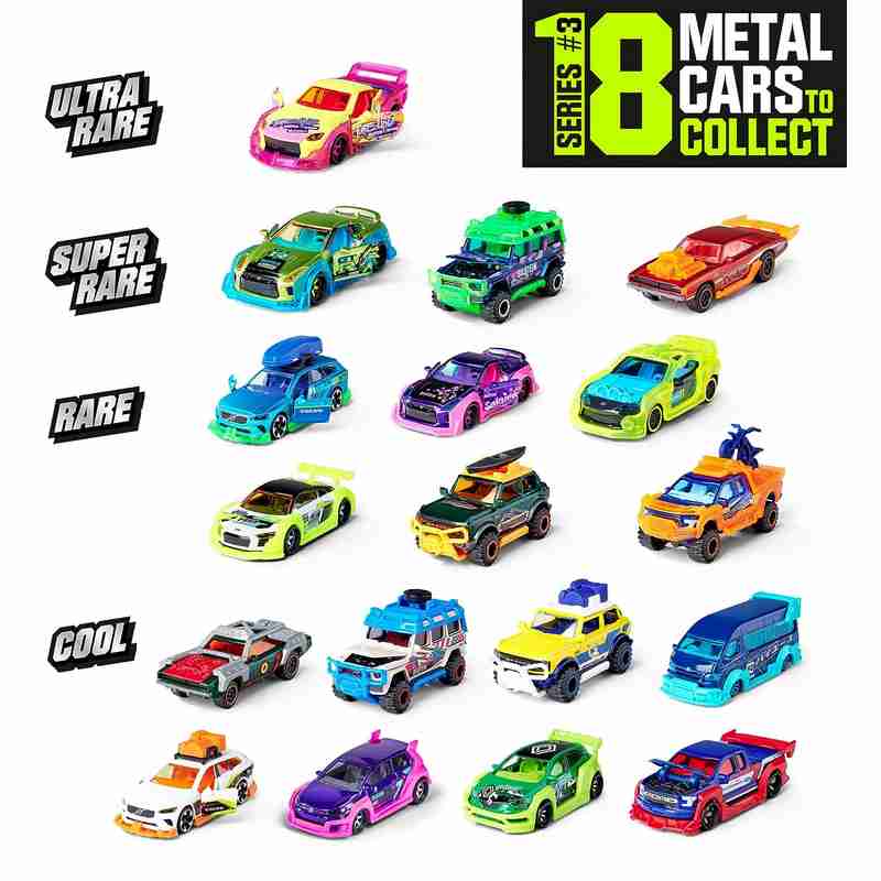Majorette Tune-Ups Series 3 with Neon Effects 20 Surprises Gift Pack Including 2 Metal Cars Toy for Kids 5-12 Years