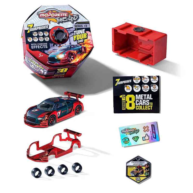 Majorette Simba Tune Up's Tune Your Cars Series 2 ohne Display 7 Surprise with Chrome Effects Toy for Kids 3-12 Years