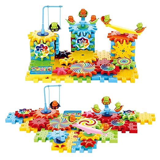 Braintastic 202 Pieces Miracle Bricks Motorized Spinning Gear Building Block Toy Sets Interlocking Learning And Educational Game For Kids