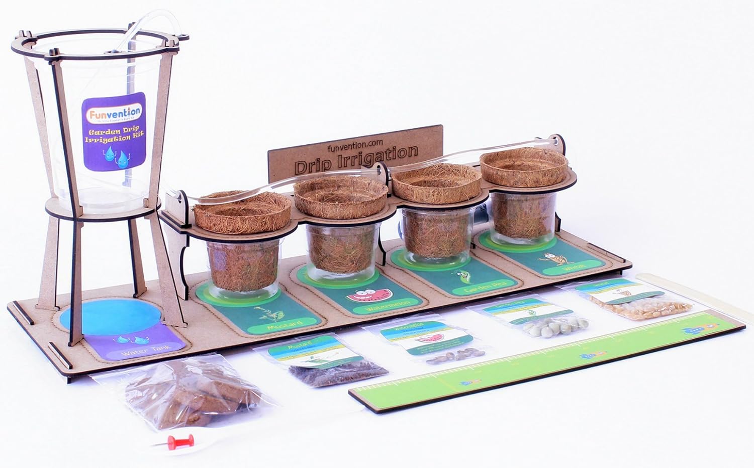 Funvention Garden Drip Irrigation & Jurassic Garden Sprinkler Irrigation DIY STEM Learning Kit for Kids