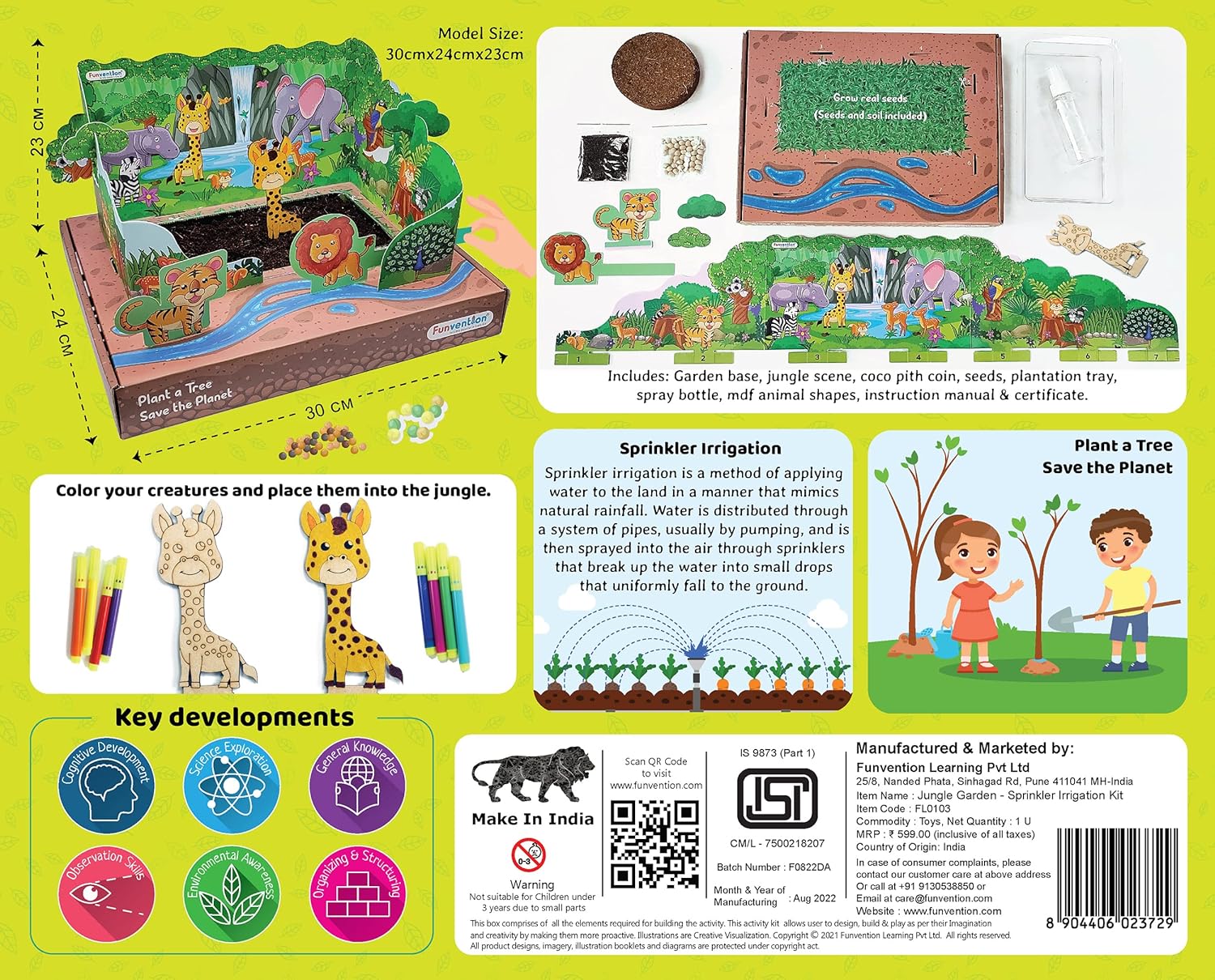 Funvention Jungle Garden Sprinkler Irrigation DIY STEM Learning Kit for Kids