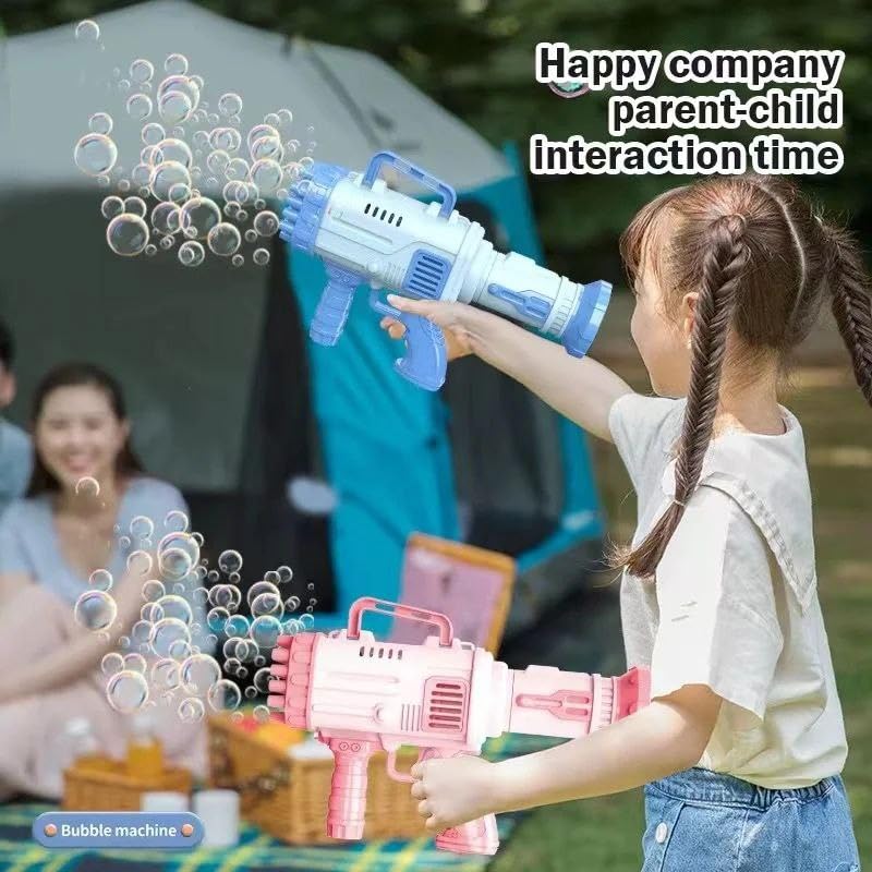 Braintastic 32 Hole Large Electric Bubbles Gun for Toddlers Toys,Gatling Bubble Machine Outdoor & Indoor Toys for Boys & Girls I Bubble Gun for Kids (3+ Years, Green)