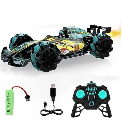 Stunt Drift Remote Control Smoke Car with LED Lights High Speed Racer RC Car 25 KM/H 2.4Ghz 360° Rotation Fast Stunt Toy Car for Kids