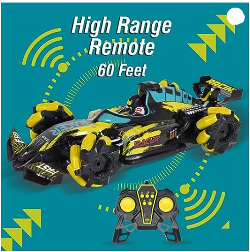Stunt Drift Remote Control Smoke Car with LED Lights High Speed Racer RC Car 25 KM/H 2.4Ghz 360° Rotation Fast Stunt Toy Car for Kids