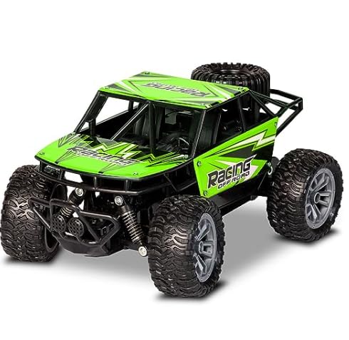 Remote Control Dirt Tracker HIGH Speed Drifting RC Car 15 KMH High Speed 1:18 Scale 4Wd Racing Car for Kids Green