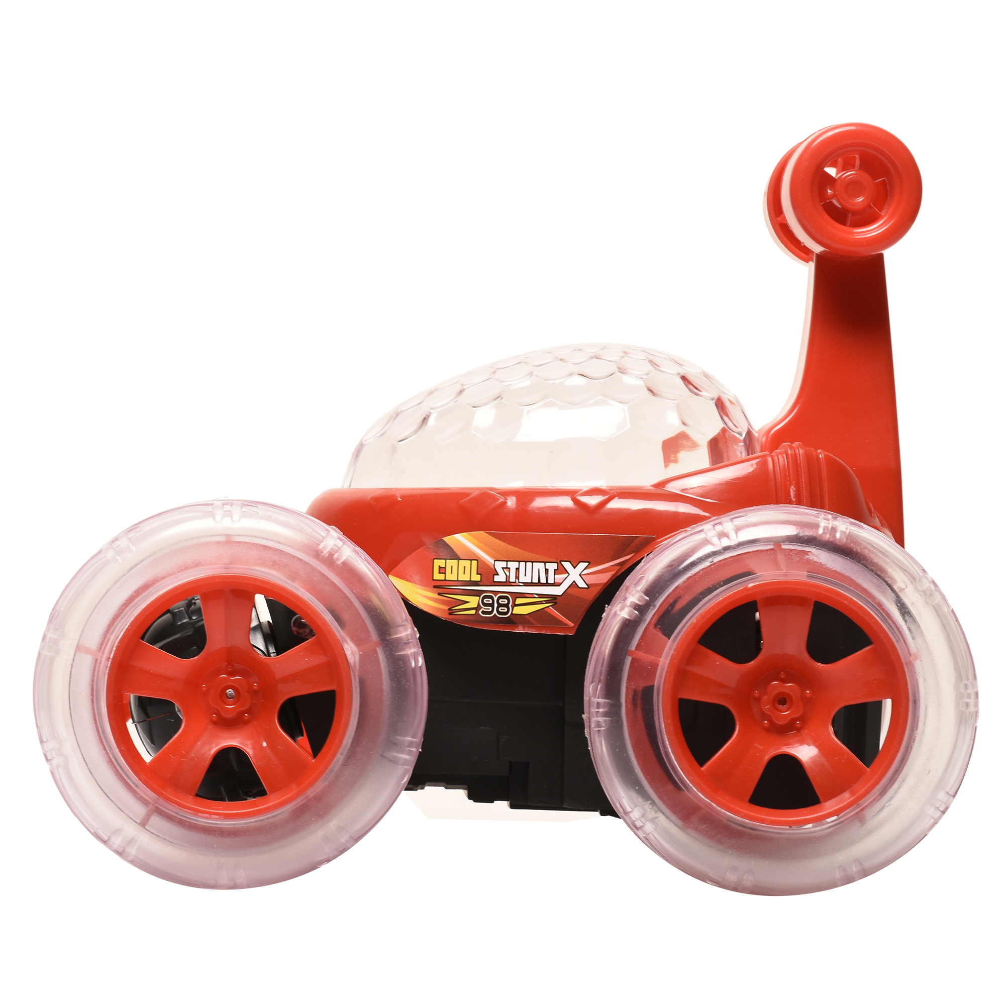 Rechargeable Remote Control Stunt Tipper RC Car Acrobatic 360 Degree Spiral Spin Twisting Stunt Car with Colorful Lights & Music Toys for Kids 5+Years (Red)