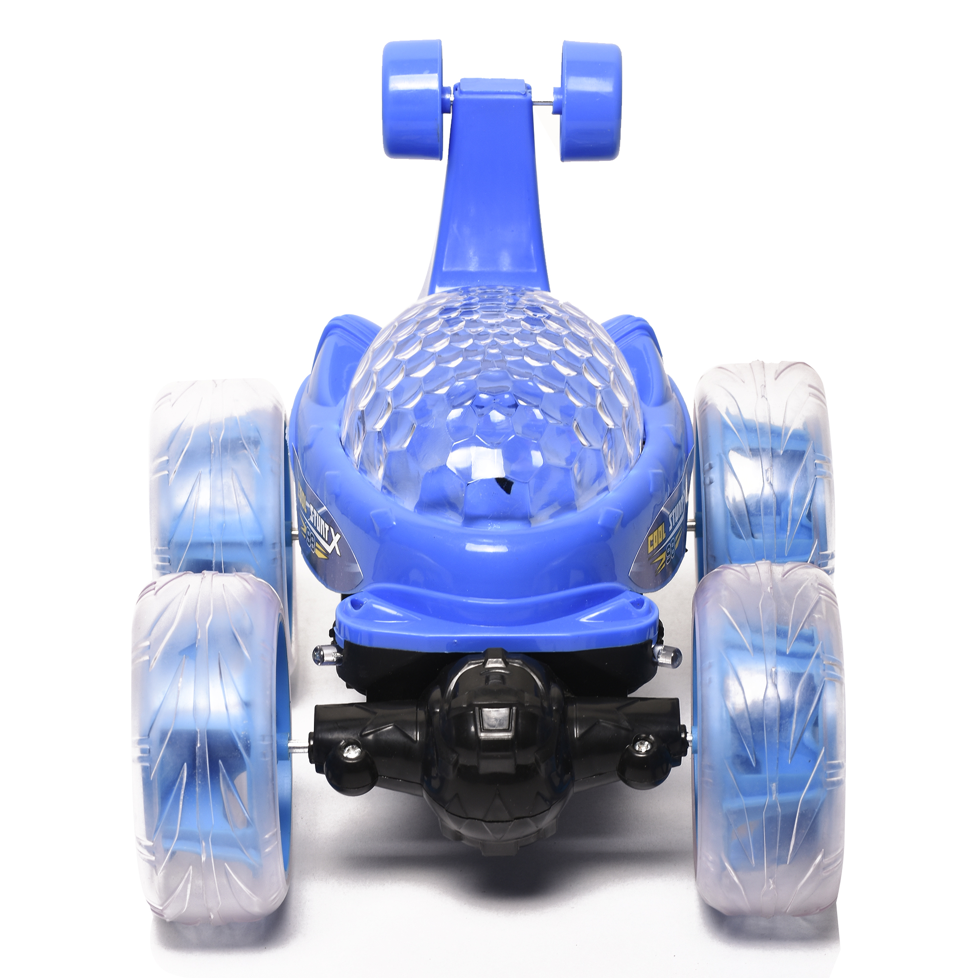 Rechargeable Remote Control Stunt Tipper RC Car Acrobatic 360 Degree Spiral Spin Twisting Stunt Car with Colorful Lights & Music Toys for Kids 5+Years (Blue)