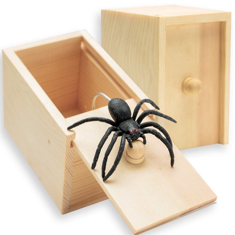 Braintastic Fun Spider Money Surprise Box,Rubber Spider Prank Box,Handcrafted Spider in Box Prank, Multicolor