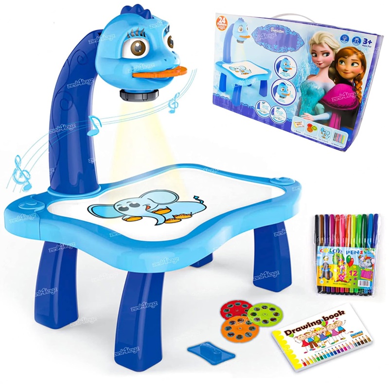 Drawing Projector Painting Desk Table with Patterns & Colorful Water Pens Table Lamp for Better Creativity & Education for Kids