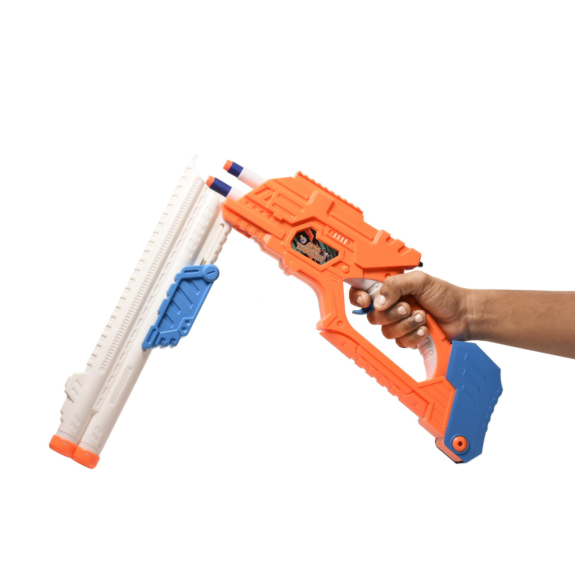 Double Barrel Super Shot Gun with Ejecting Shells10 Soft Dart Bullet & 2 Targets Toy for Kids Age 8+ Years