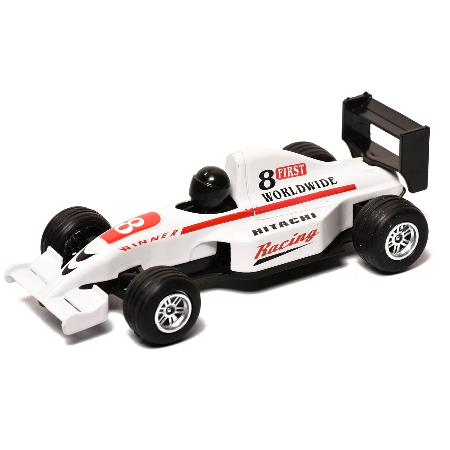 Braintastic Pullback Friction Simulation Model Small Size Racing Car Miniature Vehicle Toys for Kids Age 3 + (White)
