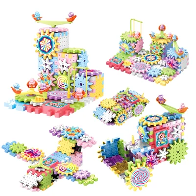 Braintastic 81 Pcs Miracle Bricks Motorized Spinning Gear Building Block Toy Sets Interlocking Learning and Educational Game for Kids