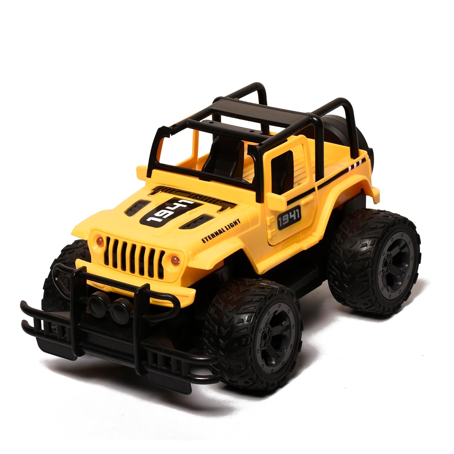 Braintastic Rechargeable Battery Operated Jeep Off Road Ride on Open Door RC Car for Kids Age 6+ Years