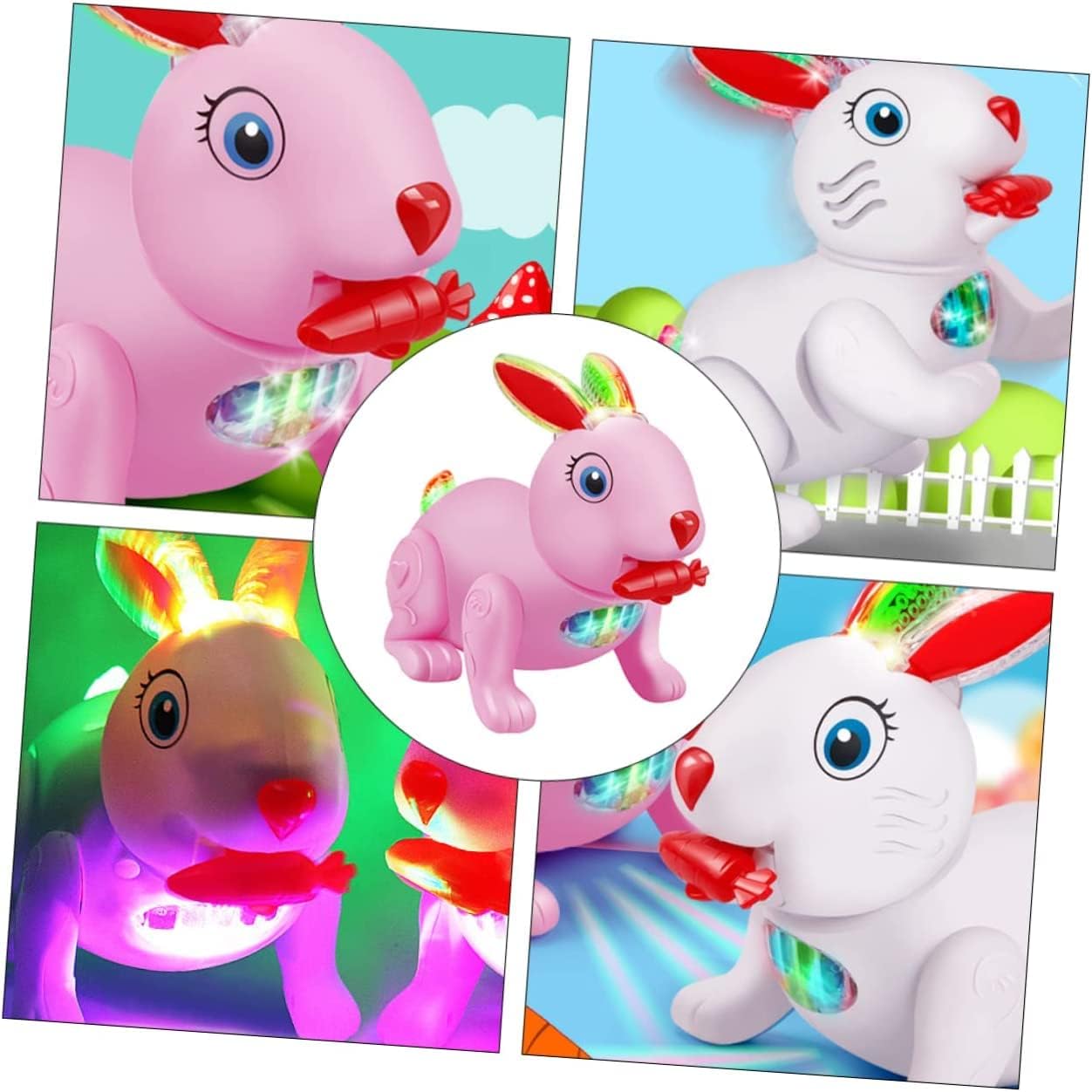 Braintastic Jumping Rabbit Musical Toy with Luminous Effect Cute Bunny Rabbit Flashing Lights & Music Toy for Kids Age 3+ Years