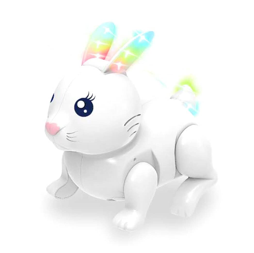 Braintastic Jumping Rabbit with Luminous Effect Cute Bunny Rabbit Flashing Lights & Music Toy for Kids Age 3+ Years