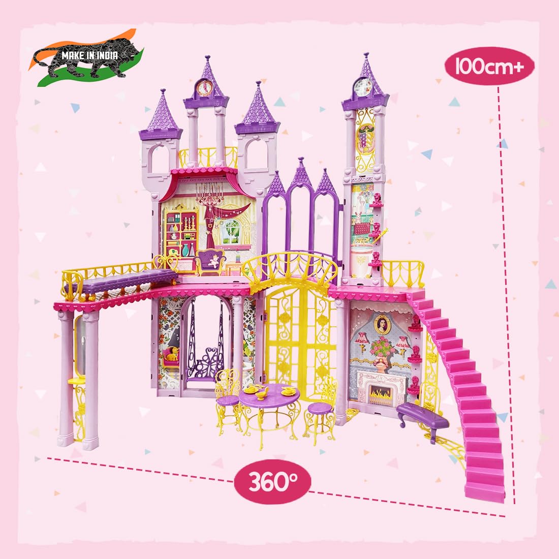 Simba Steffie Love Doll House for Girls (30+ Pieces) Play Set for Girls | Dream Castle Doll House | Big Doll House for Girls Age 5+ Years | Ideal for Birthday Gift