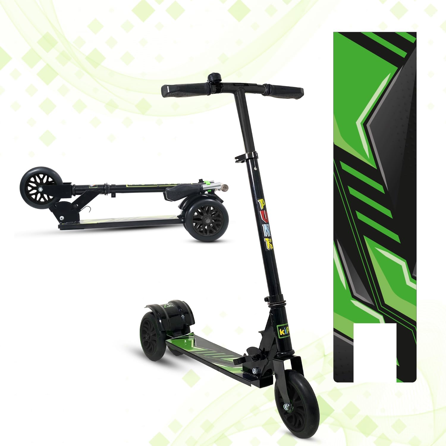 Braintastic 3-Wheel Design Drift Kick Scooter with Rear Break 3-Level Height Adjustment PVC Wheels Weight Capacity 50 kg for Kids