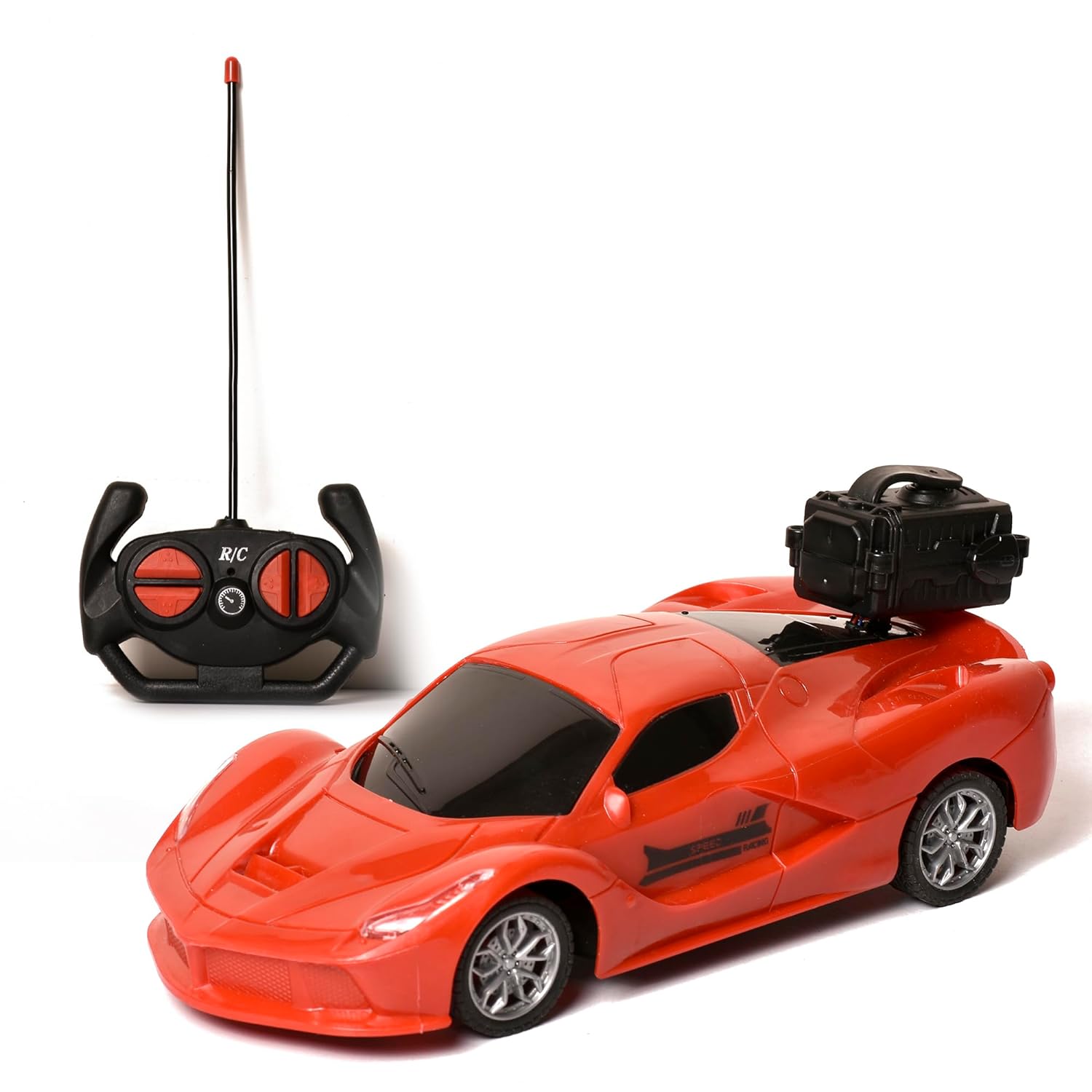 Braintastic Model Diecast Car Toy Vehicle Pull Back Friction Car with Openable Doors Light & Music Toys for Kids Age 3+ Years (Spray Car Red)