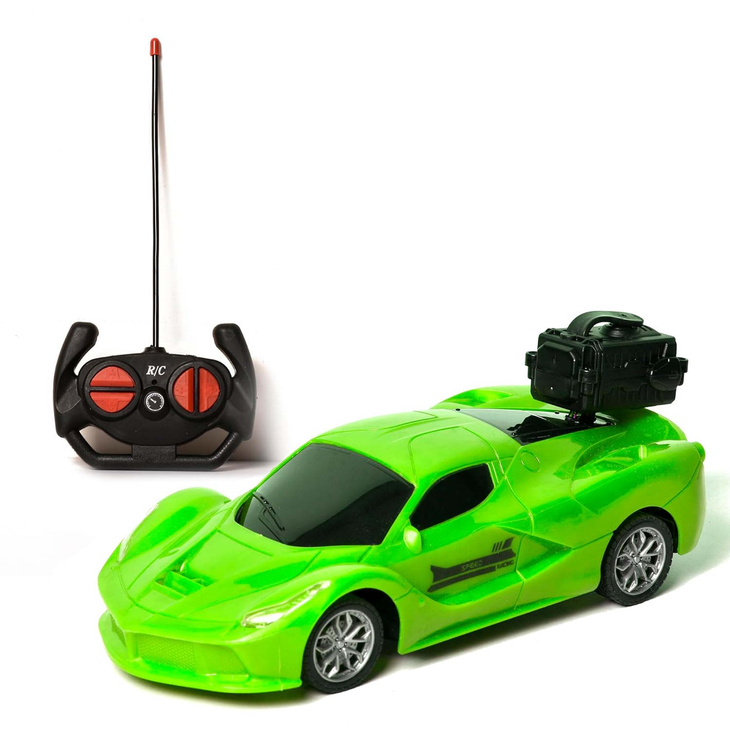 Braintastic Model Diecast Car Toy Vehicle Pull Back Friction Car with Openable Doors Light & Music Toys for Kids Age 3+ Years (Spray Car Green)