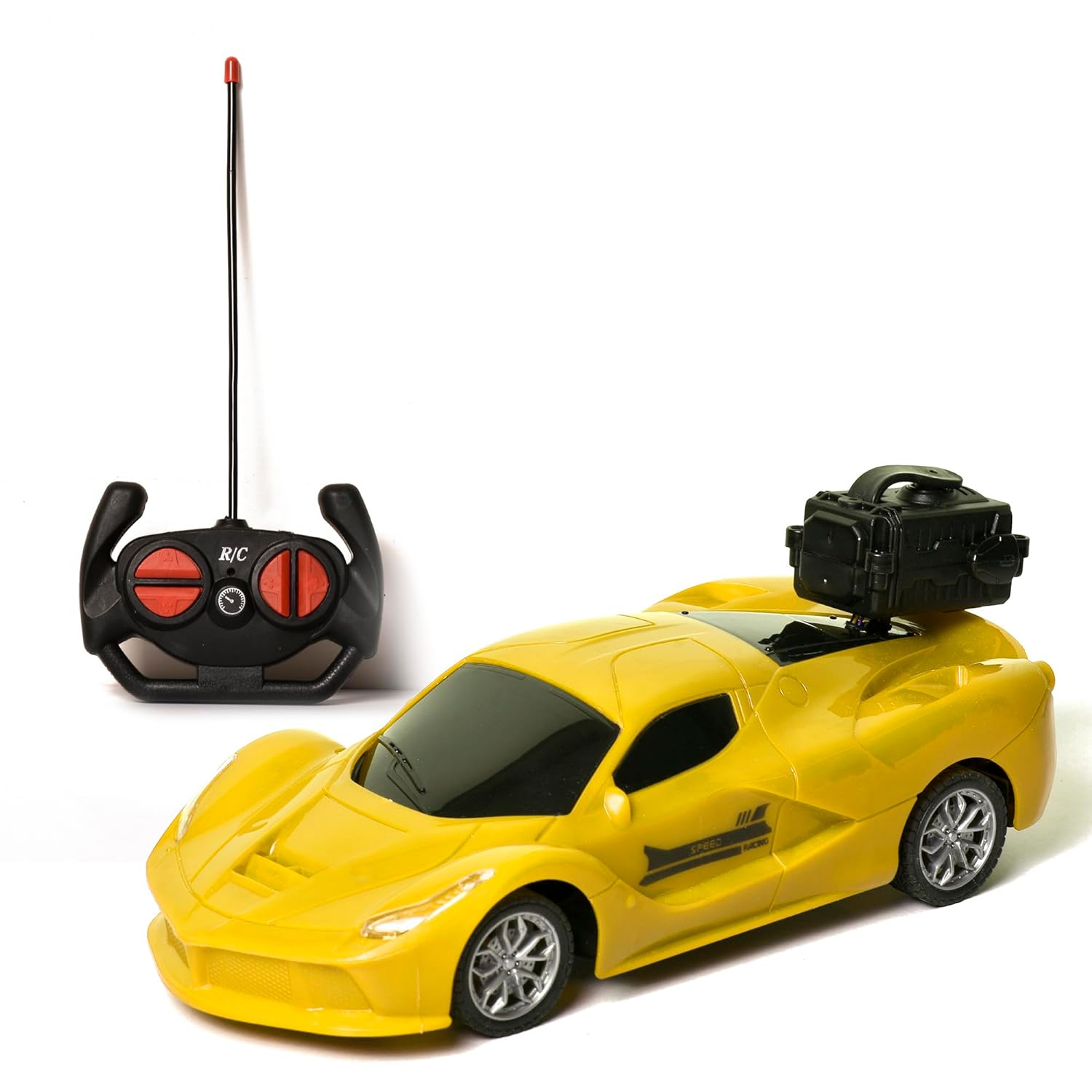 Braintastic Model Diecast Car Toy Vehicle Pull Back Friction Car with Openable Doors Light & Music Toys for Kids Age 3+ Years (Spray Car Yellow)