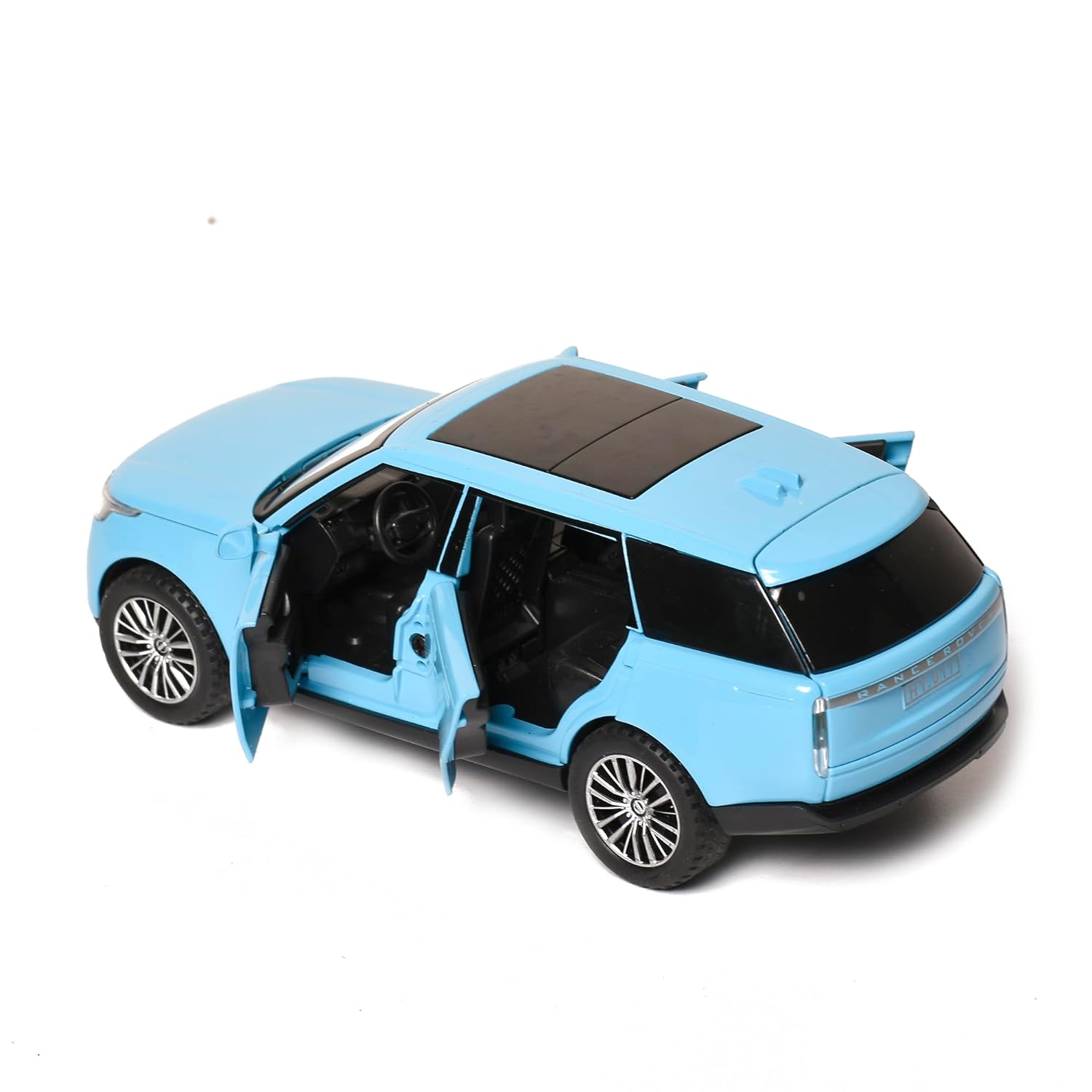 Braintastic Model Diecast Car Toy Vehicle Pull Back Friction Car with Openable Doors Light & Music Toys for Kids Age 3+ Years (AK Metal Series Range Rover Blue)