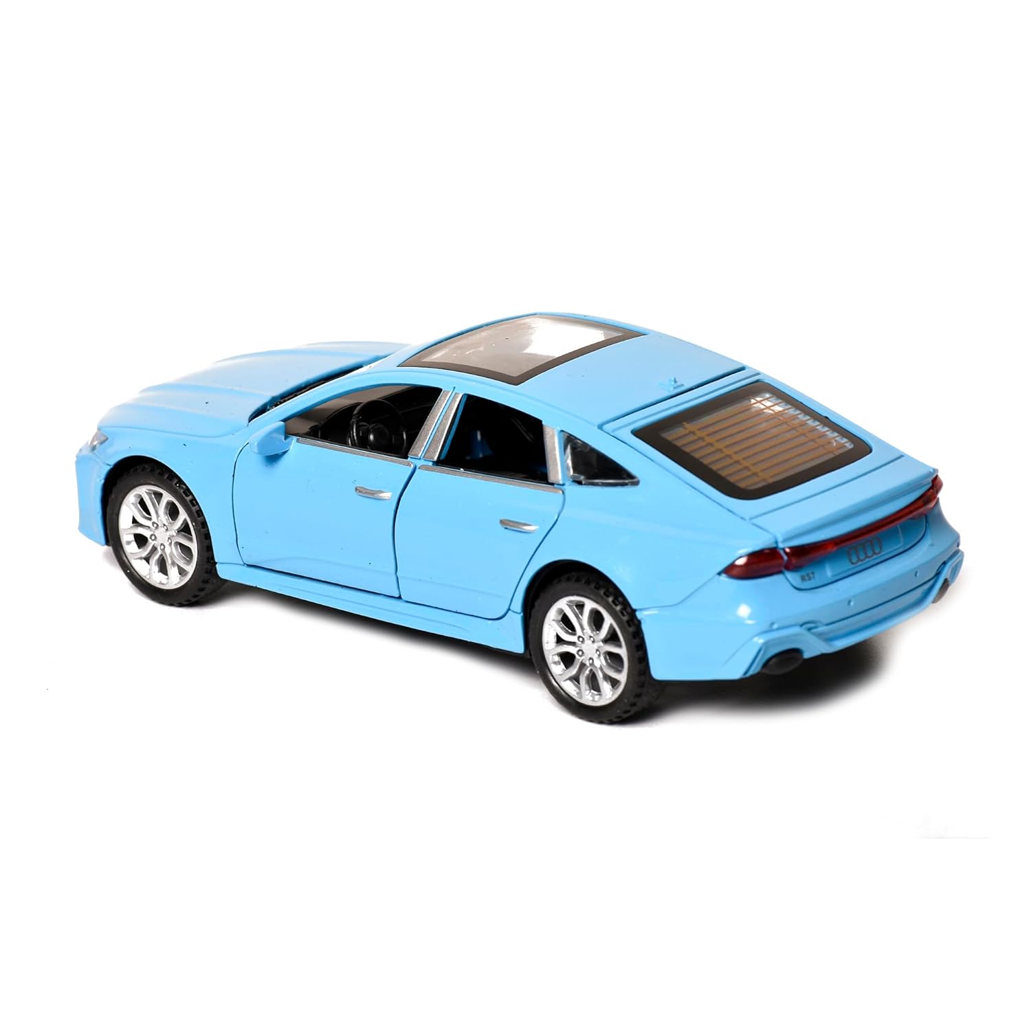Braintastic Model Diecast Car Toy Vehicle Pull Back Friction Car with Openable Doors Light & Music Toys for Kids Age 3+ Years (AK Metal Series Audi Blue)