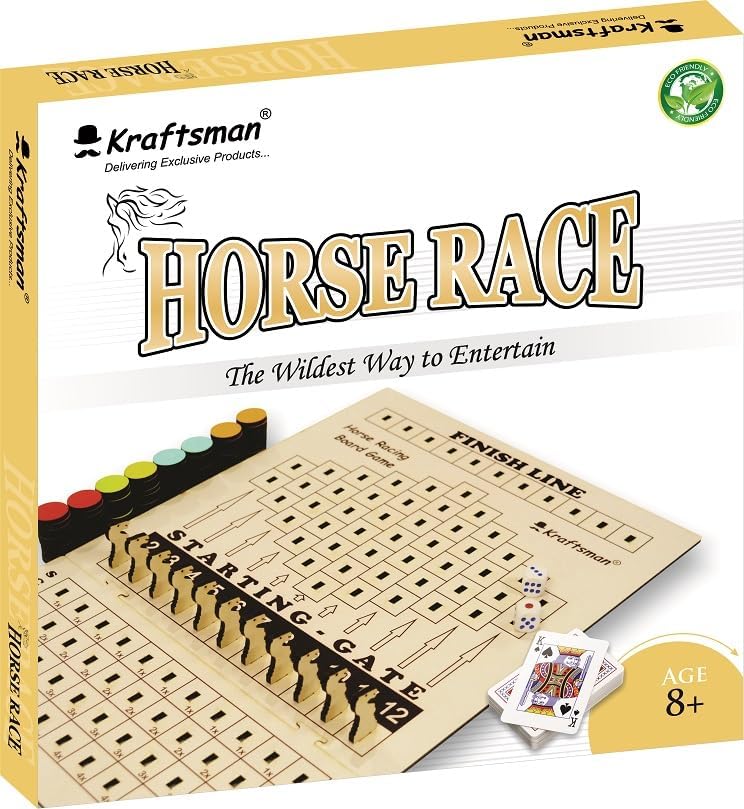 Braintastic Wooden Horse Race Board Game Run to Finish The Race Toys for Kids