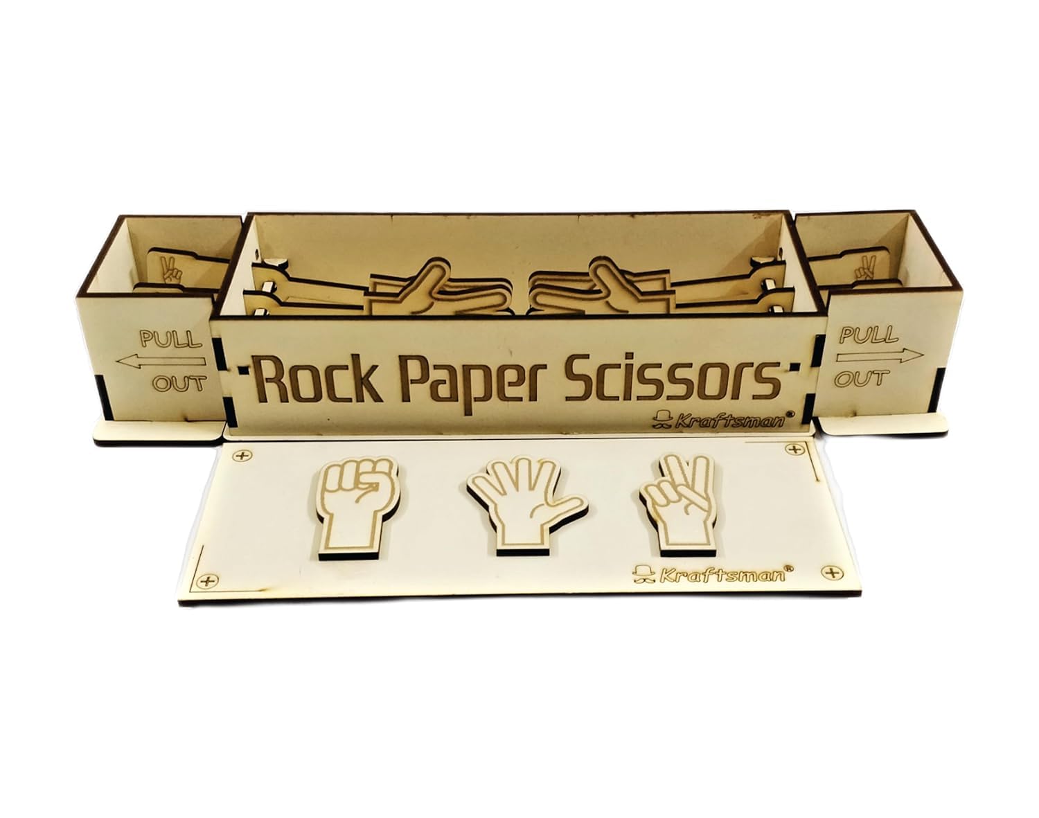 Braintastic Wooden Rock Paper Scissors 2 Players Puzzle Board Game Toys for Kids Age 4+ Years