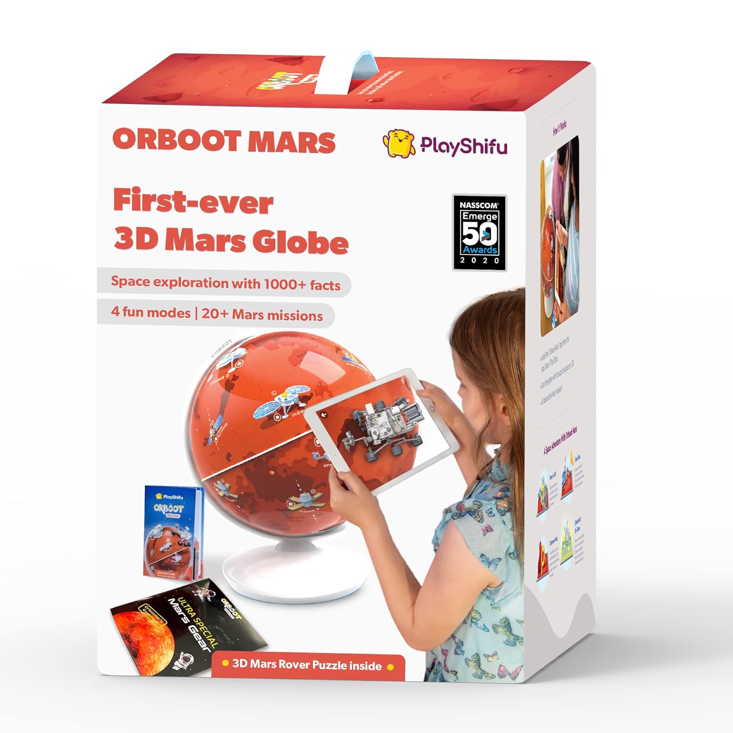 Shifu Interactive Science Kit - Orboot Mars (Globe + App) Explore Planet Mars|Educational Toys|Solar System Space Toys, STEM Toy & Gift for Kids Ages 6-12 Years (works with mobiles/tabs) Multicolor