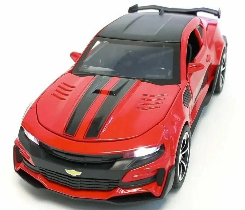 Braintastic Model Diecast Car Toy Vehicle Pull Back Friction Car with Openable Doors Light & Music Toys for Kids Age 3+ Years (Spray Edition Chevrolet Red)