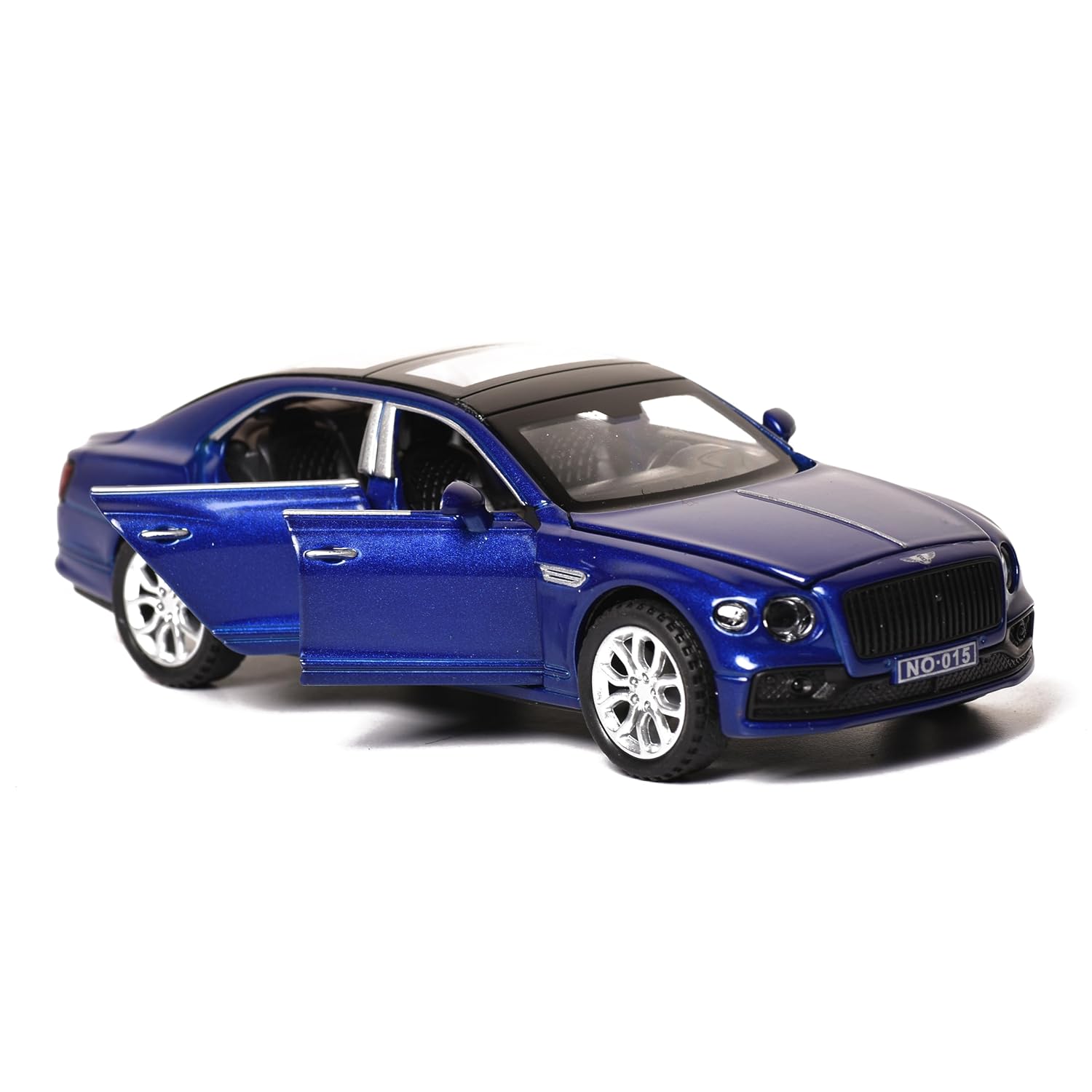 Braintastic Bentley Diecast Alloy Model Car Pull Back Collectible Toy Vehicles with Sound and Light Door Opened for Kids Age 3+ Years Blue
