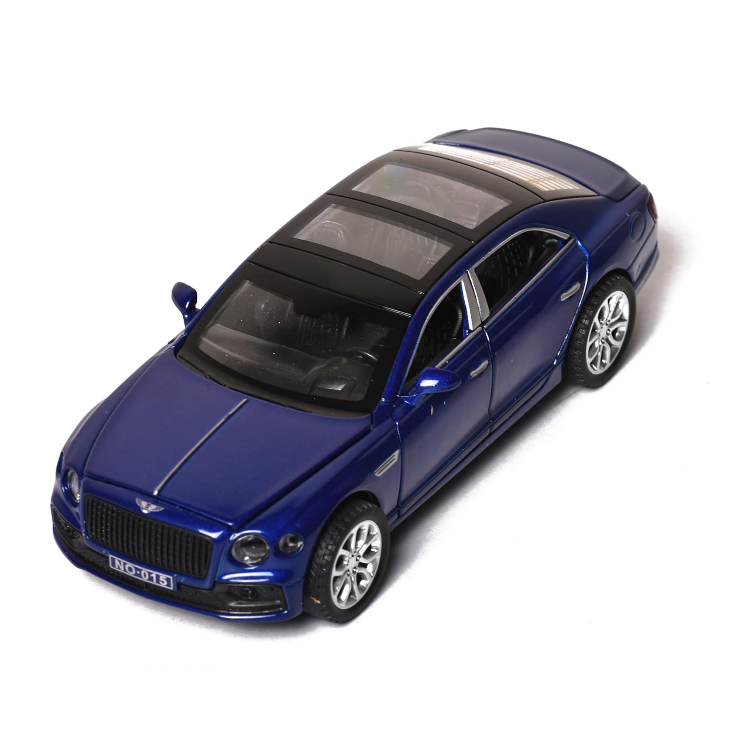 Braintastic Bentley Diecast Alloy Model Car Pull Back Collectible Toy Vehicles with Sound and Light Door Opened for Kids Age 3+ Years Blue