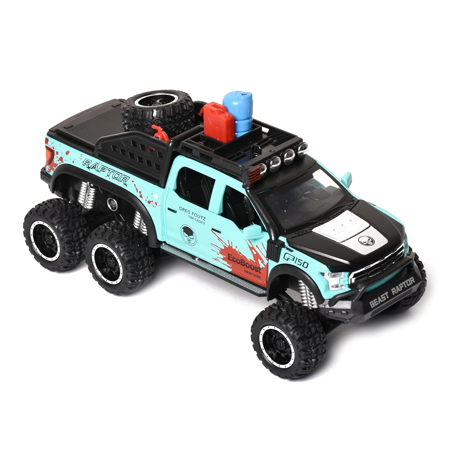 Braintastic F150 Raptor Diecast Spray Metal Model Pickup Car Truck with Doors Open Sound and Light for Kids Age 3+ Year