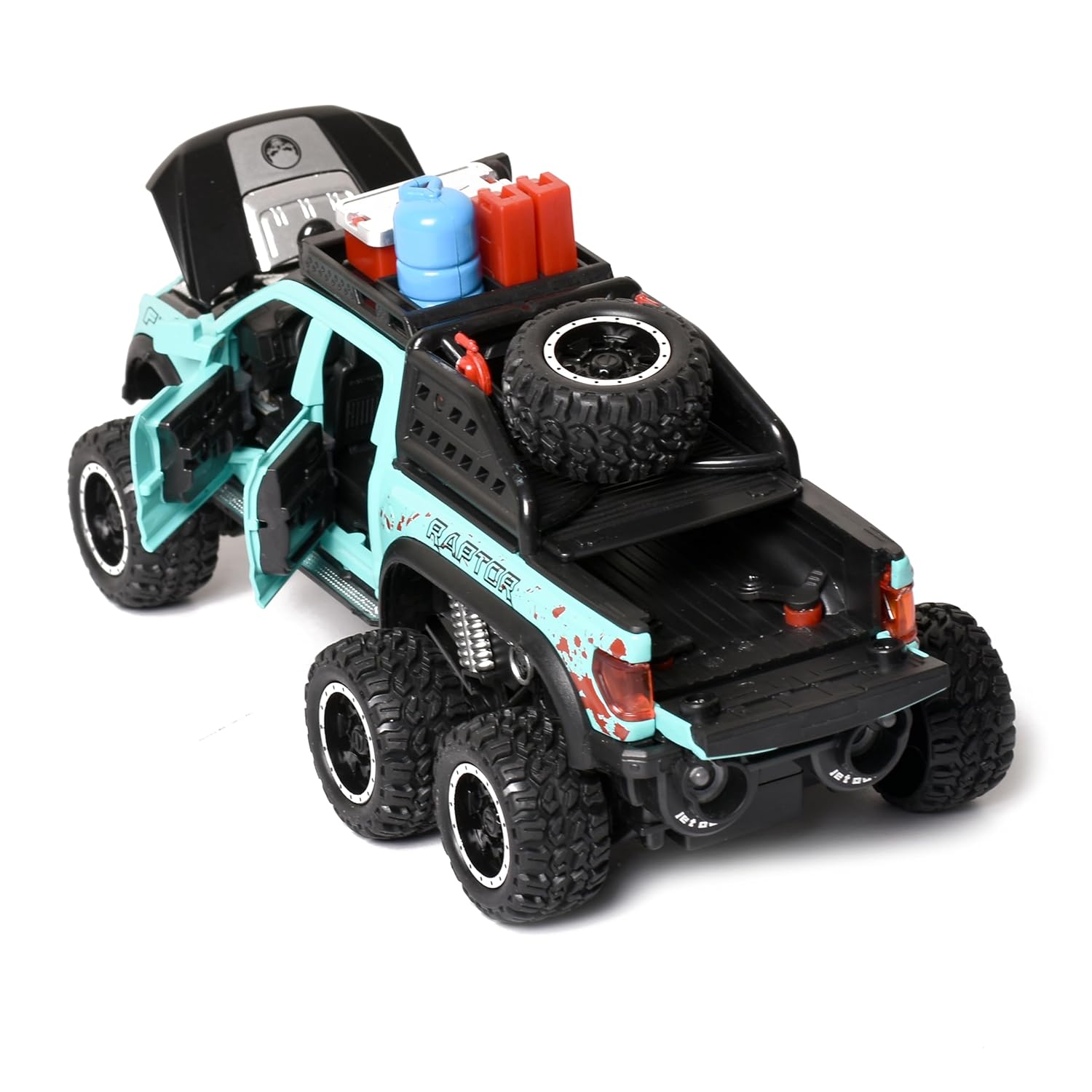 Braintastic F150 Raptor Diecast Spray Metal Model Pickup Car Truck with Doors Open Sound and Light for Kids Age 3+ Year