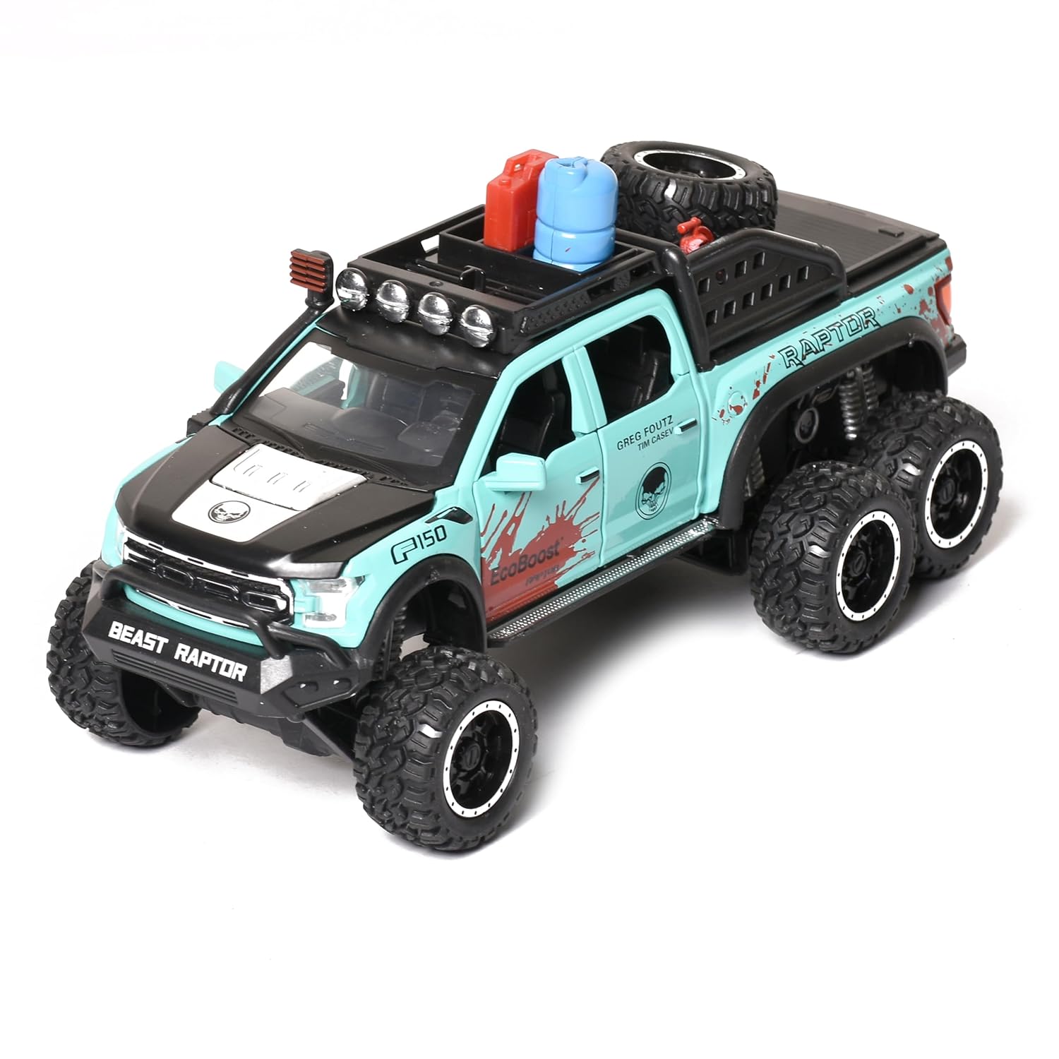 Braintastic F150 Raptor Diecast Spray Metal Model Pickup Car Truck with Doors Open Sound and Light for Kids Age 3+ Year