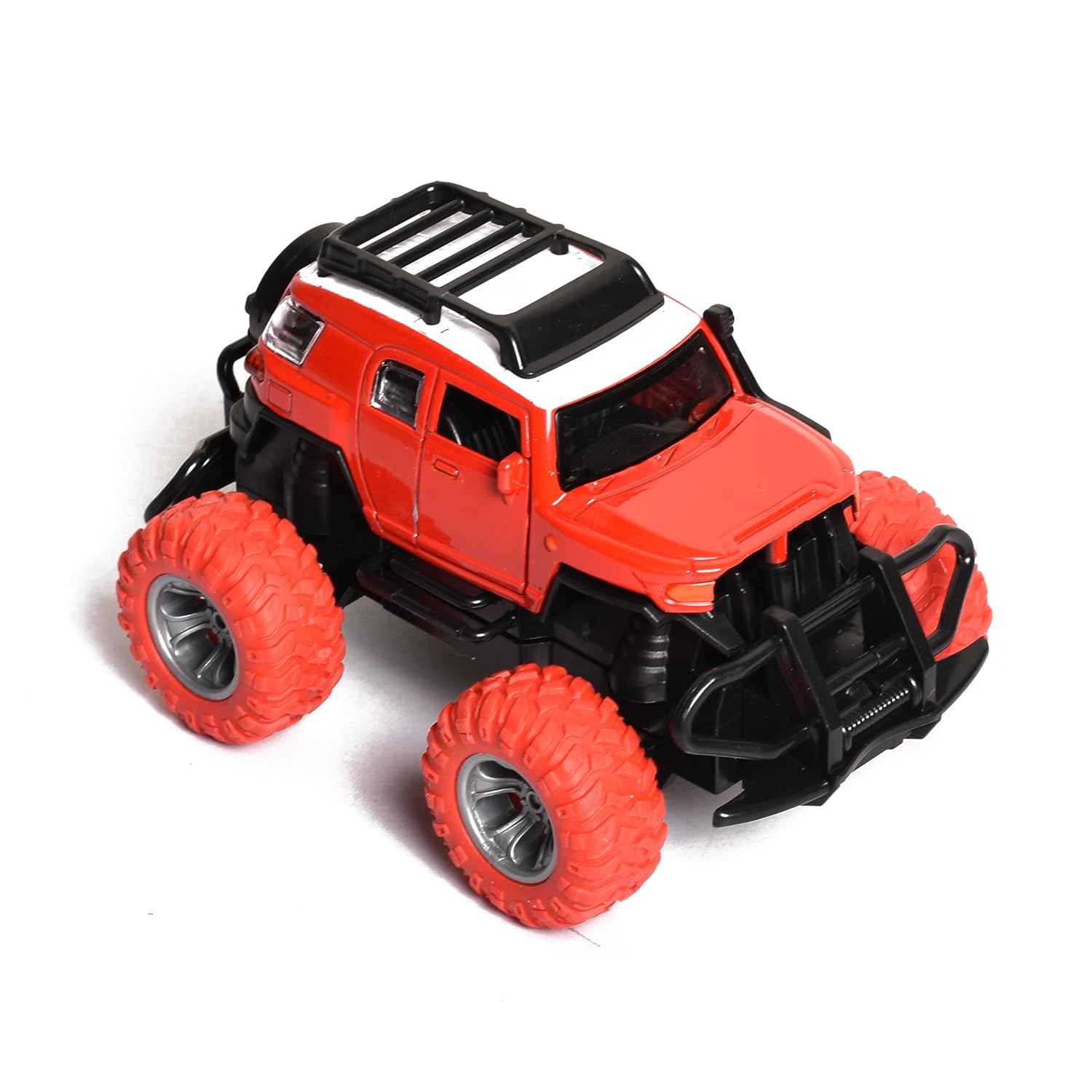 Braintastic Simulation Alloy Metal Pull Back Diecast Car 1:32 Off Road Model Pull Back Car with Sound & Light Toys for Kids Age 3+ Years Red