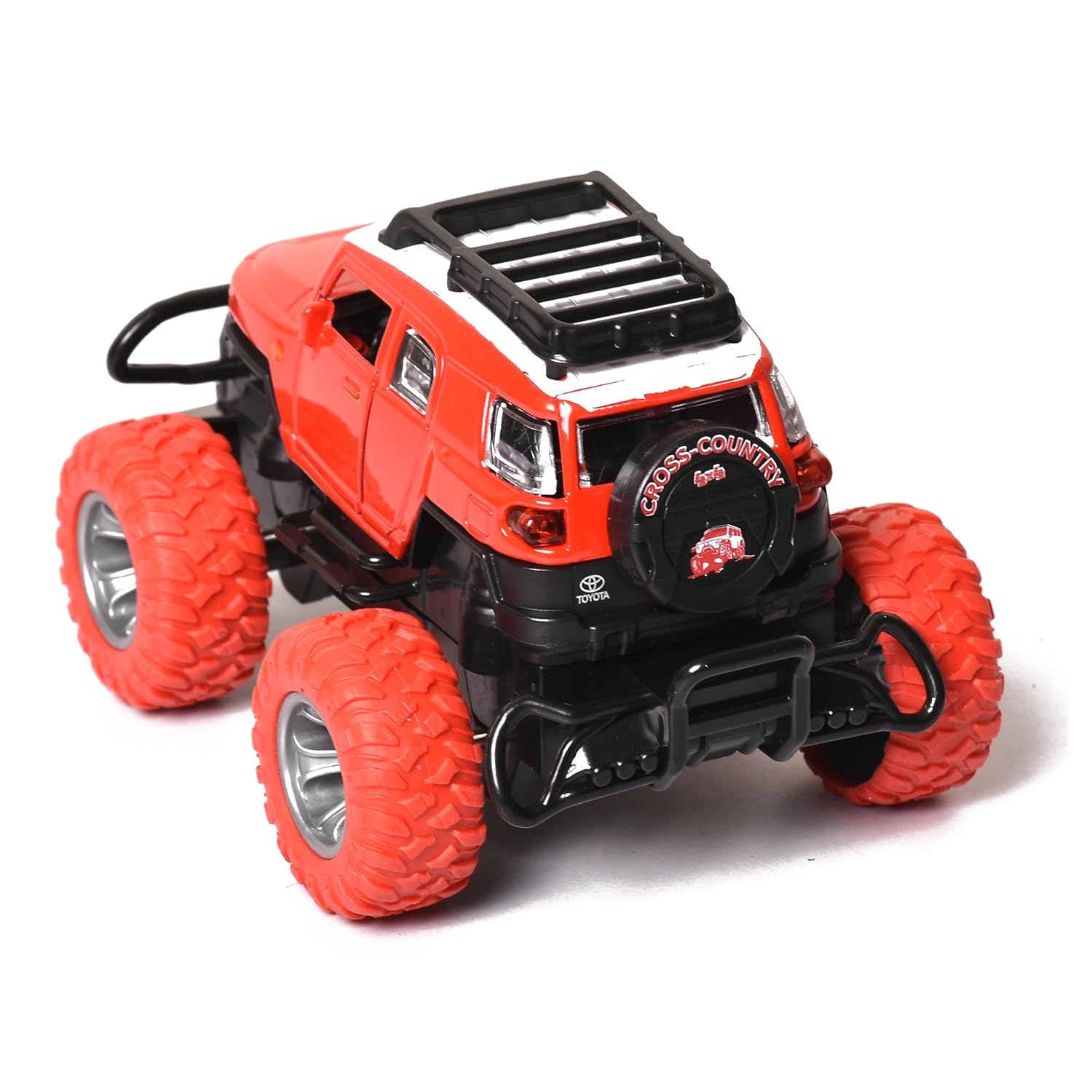 Braintastic Simulation Alloy Metal Pull Back Diecast Car 1:32 Off Road Model Pull Back Car with Sound & Light Toys for Kids Age 3+ Years Red